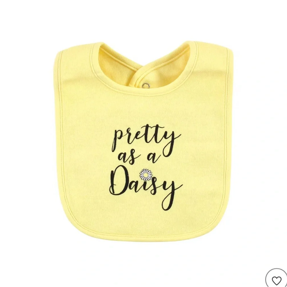 NWT Hudson Baby Infant Girl Cotton 3 Bibs,2 prs Sock Sets, Pretty Daisy msrp $23
